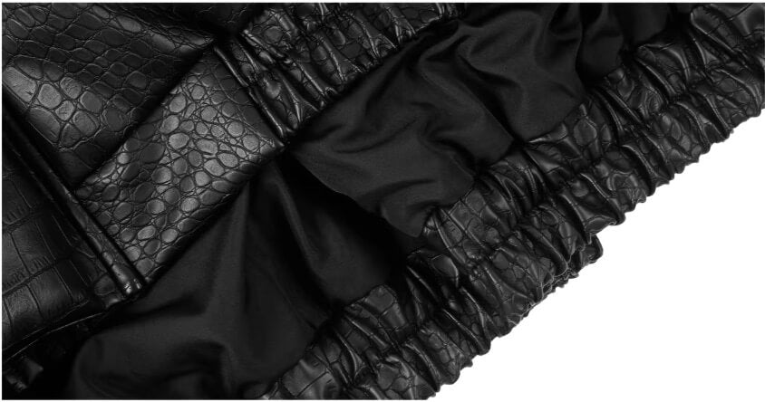 1807 Crocodile Embossed PU Leather Down Jacket