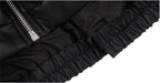 1807 Fur Collar PU Leather Down Jacket