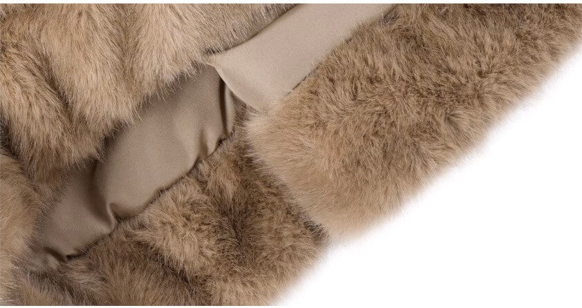 1807 Eco Faux Mink Fur Hooded Jacket