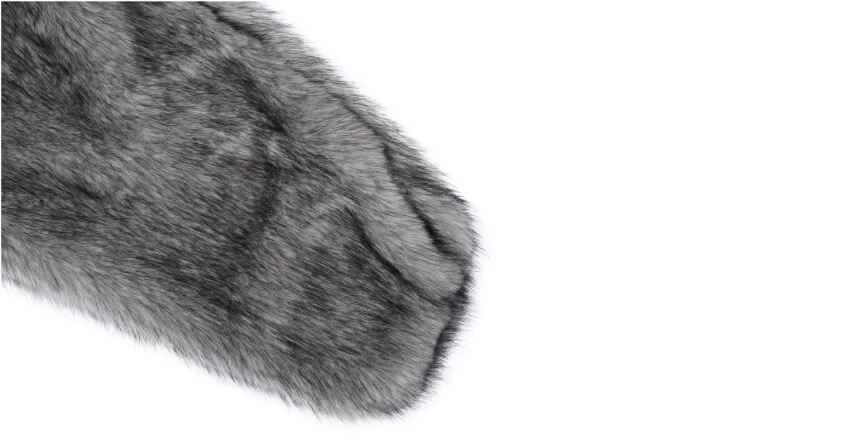 1807 Eco Faux Fur Digital Print Hooded Jacket