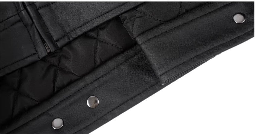 1807 Embroidered Patch PU Leather Racing Jacket