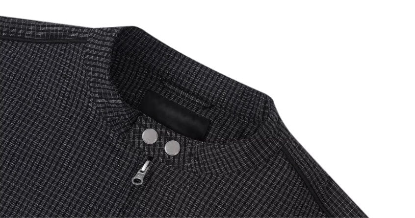1807 Textured Plaid Track Jacket