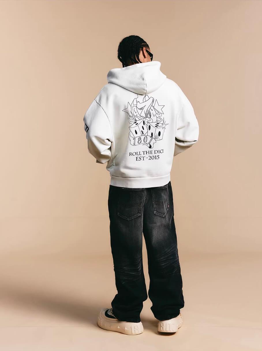 1807 ROLLTHEDICE Printed Zip Up Hoodie
