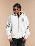 1807 ROLLTHEDICE Printed Zip Up Hoodie