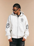 1807 ROLLTHEDICE Printed Zip Up Hoodie