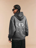 1807 Angel Printed Washed Ash Hoodie