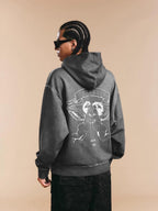 1807 Angel Printed Washed Ash Hoodie