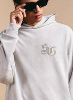 1807 Gothic Burnout Suede Hoodie