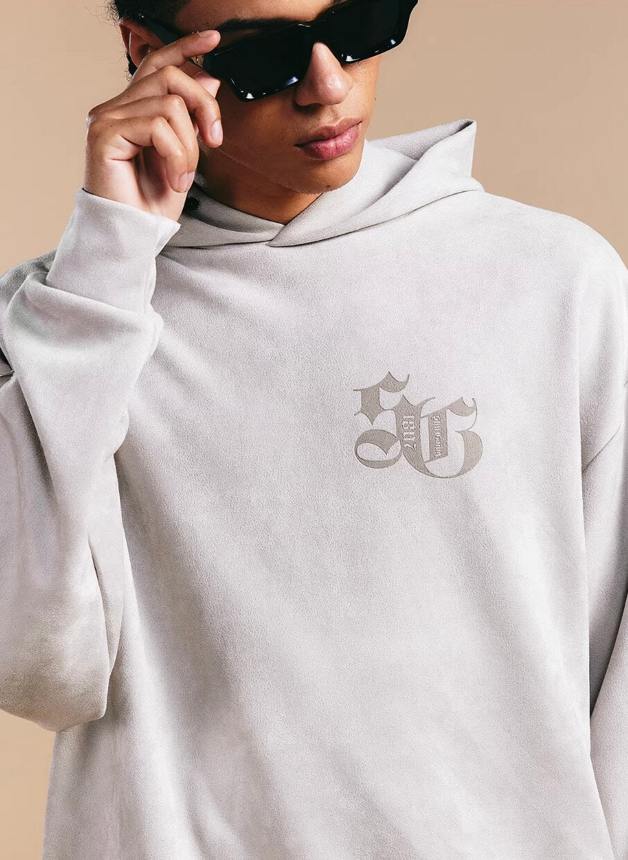 1807 Gothic Burnout Suede Hoodie