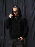 1807 Rhinestone Embellished Zip Up Hoodie
