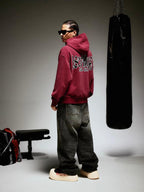 1807 BOXE Vintage Printed Washed Hoodie