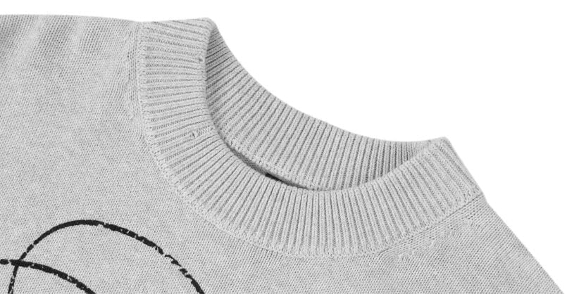 1807 ROLLTHEDICE Vintage Printed Distressed Knit Sweater