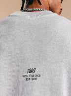 1807 ROLLTHEDICE Vintage Printed Distressed Knit Sweater