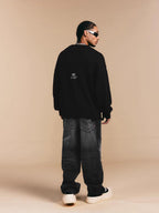 1807 ROLLTHEDICE Vintage Printed Distressed Knit Sweater