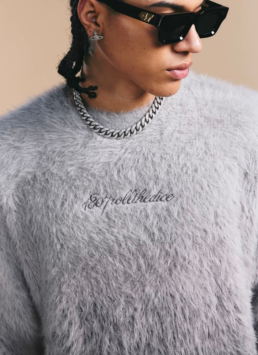 1807 Gradient Faux Mink Fur Knit Sweater