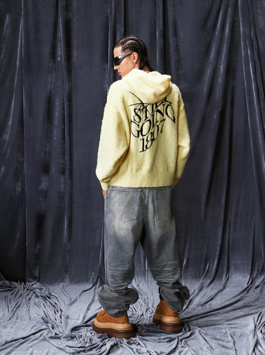 1807 STILLGOING Jacquard Knit Zip Up Hoodie