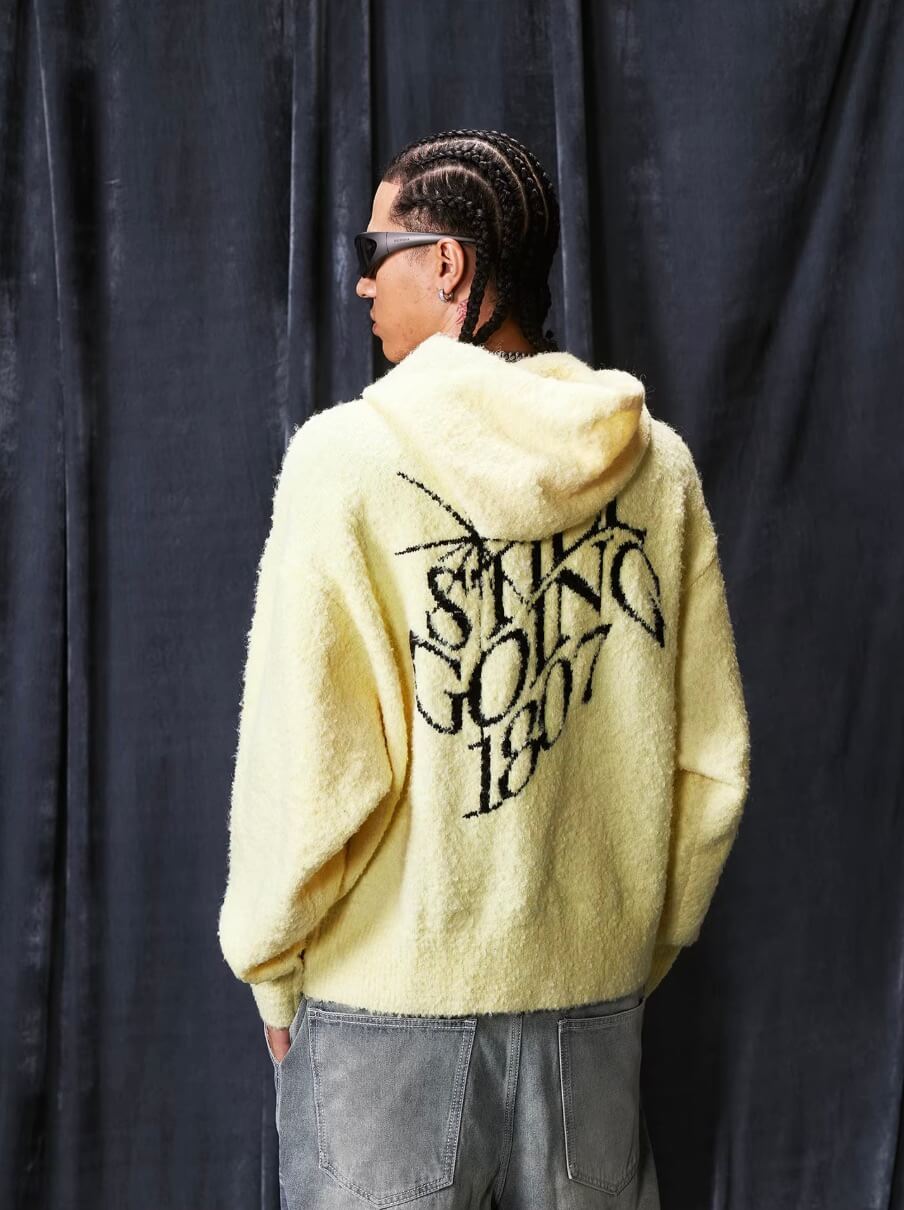 1807 STILLGOING Jacquard Knit Zip Up Hoodie