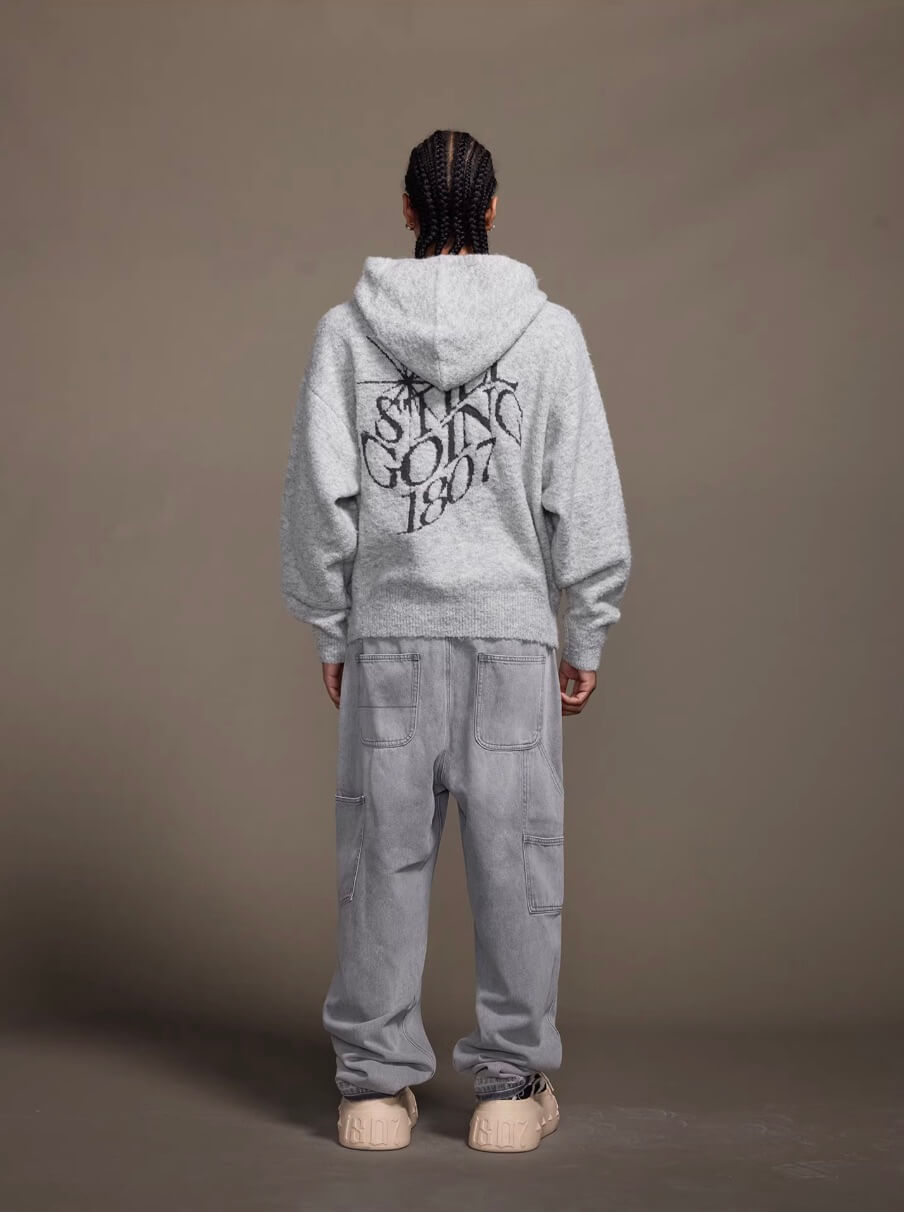 1807 STILLGOING Jacquard Knit Zip Up Hoodie