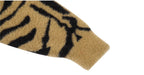 1807 Tiger Striped Faux Mink Fur Knit Zip Up Hoodie