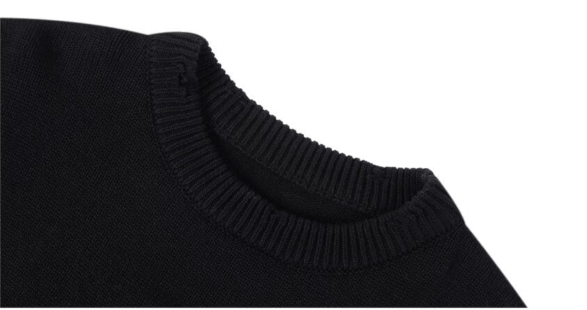 1807 3D Logo Embroidered Distressed Knit Sweater