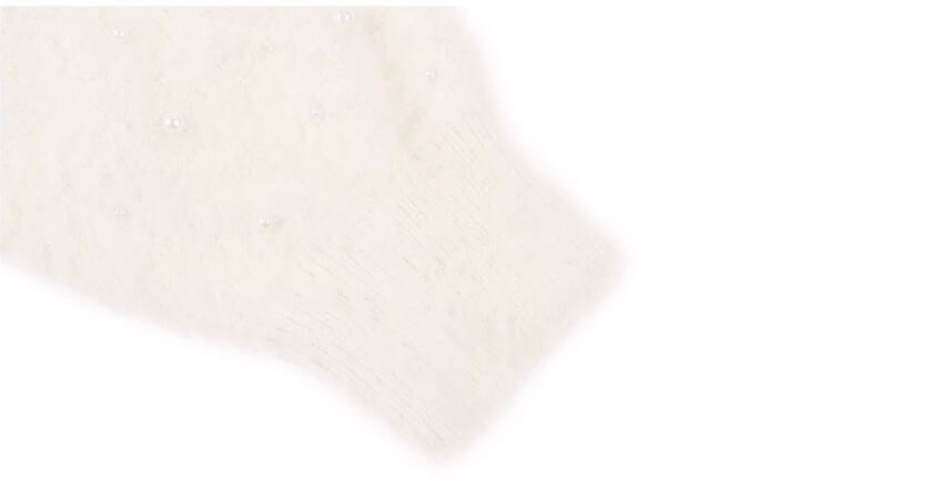 1807 ROLLTHEDICE Pearl Embellished Faux Mink Fur Knit Sweater