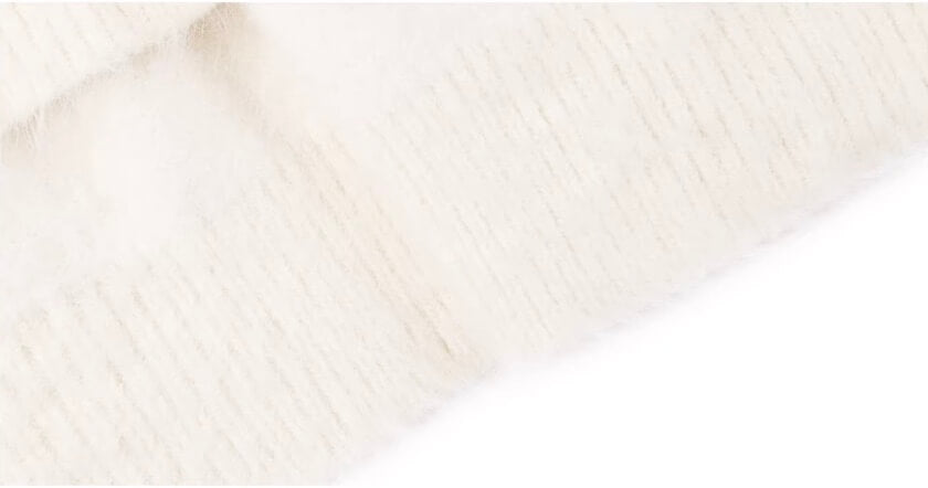 1807 ROLLTHEDICE Pearl Embellished Faux Mink Fur Knit Sweater