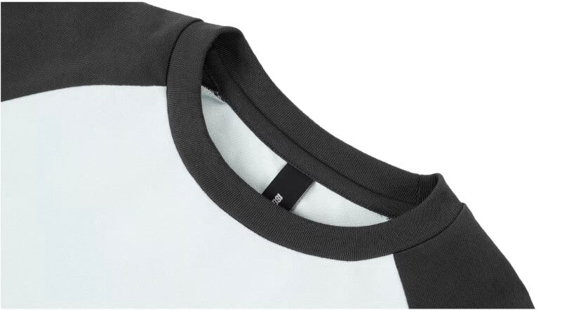 1807 ROLLTHEDICE 3D Embroidered Color Block Raglan Long Sleeve Tee