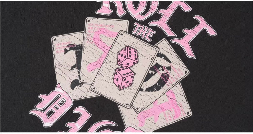 1807 ROLLTHEDICE Vintage Printed Whisker Effect Long Sleeve Tee