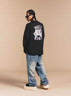 1807 ROLLTHEDICE Vintage Printed Whisker Effect Long Sleeve Tee