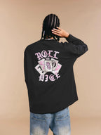 1807 ROLLTHEDICE Vintage Printed Whisker Effect Long Sleeve Tee