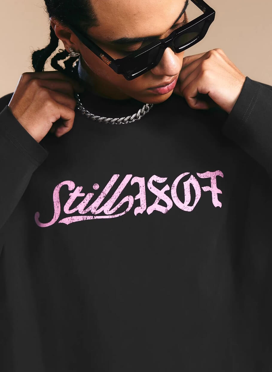1807 ROLLTHEDICE Vintage Printed Whisker Effect Long Sleeve Tee