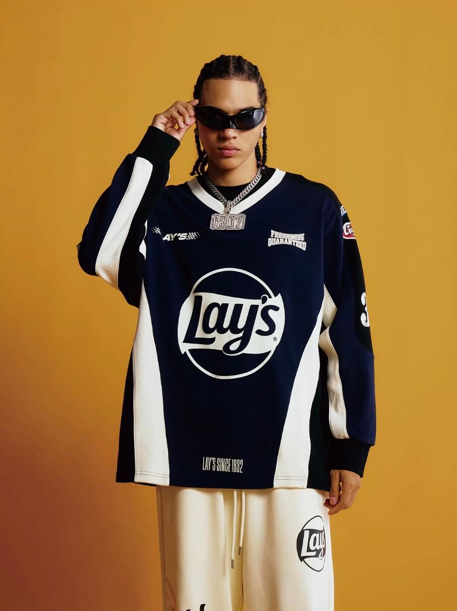 1807 × Lay’s Patchwork Long Sleeve Hockey Jersey