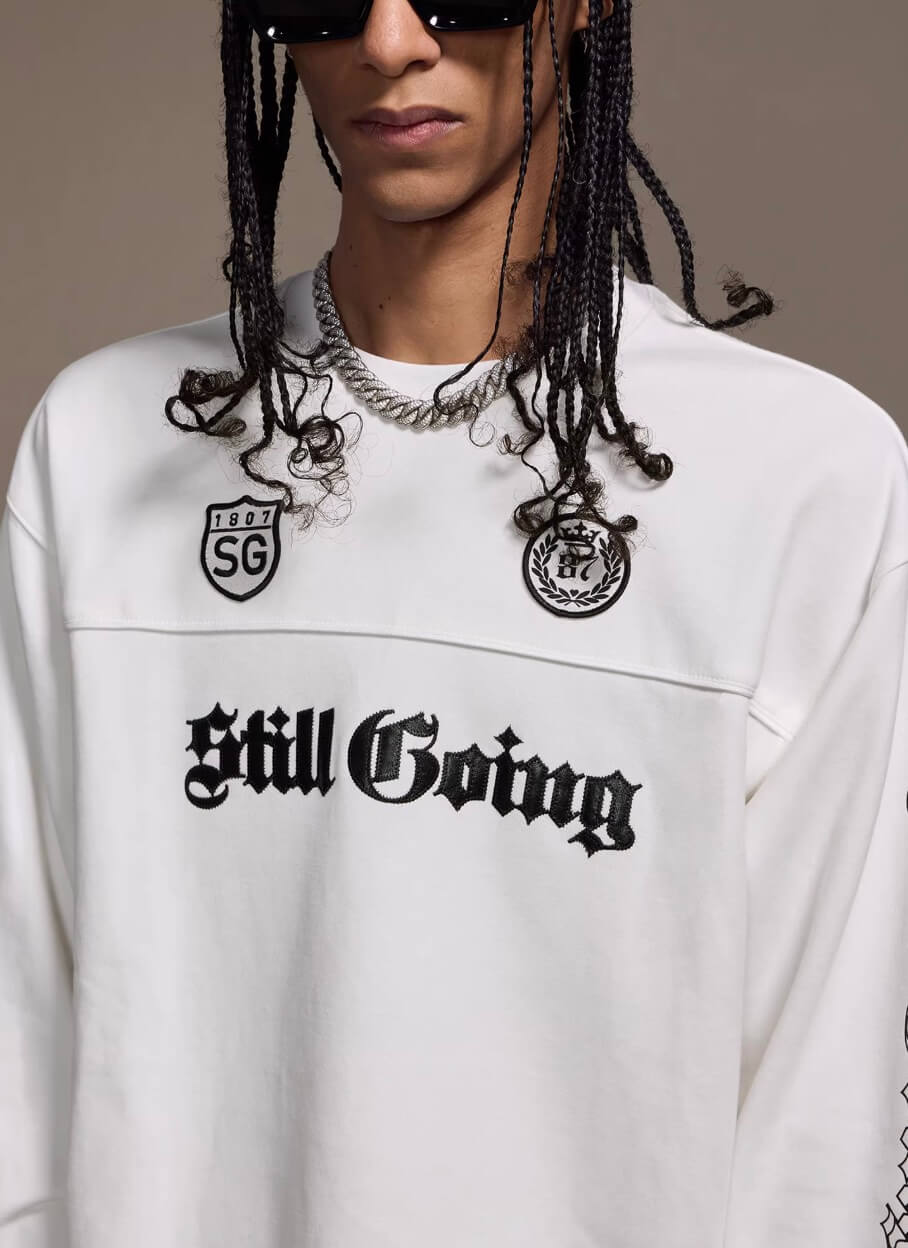 1807 Gothic Leather Patched Hockey Jersey Tee