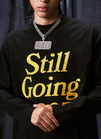 1807 STILLGOING Vintage Flocked Print Long Sleeve Tee