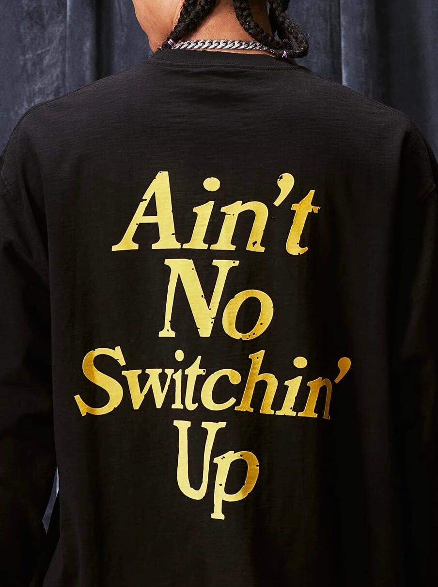 1807 STILLGOING Vintage Flocked Print Long Sleeve Tee