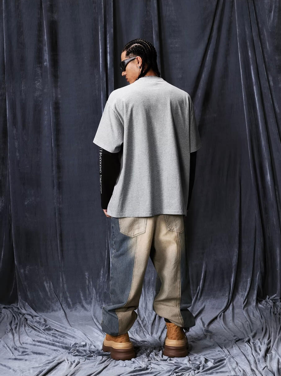 1807 STILLGOING Vintage Printed Layered Long Sleeve Tee