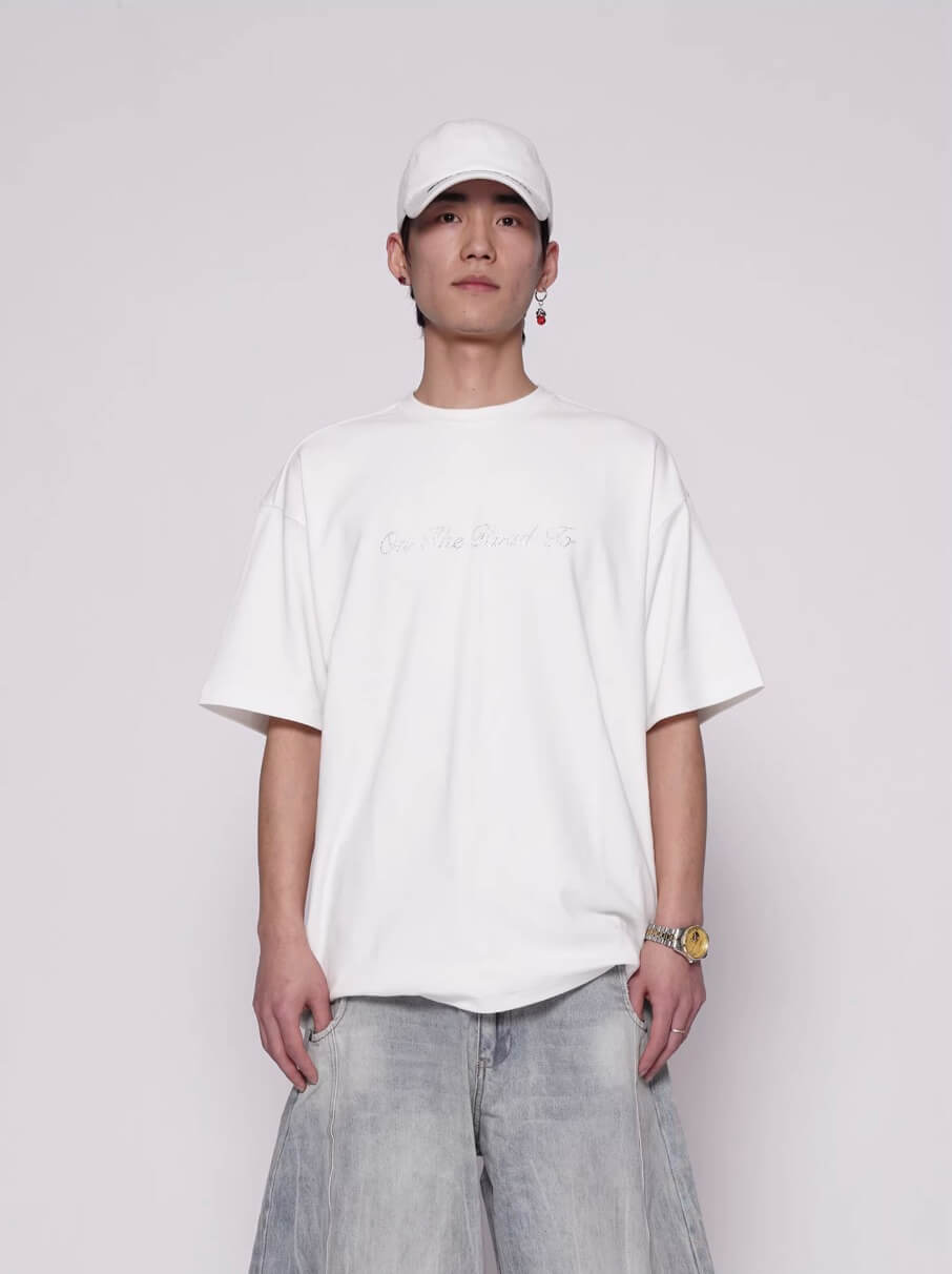 1807 On The Road To Rhinestone Embellished Tee