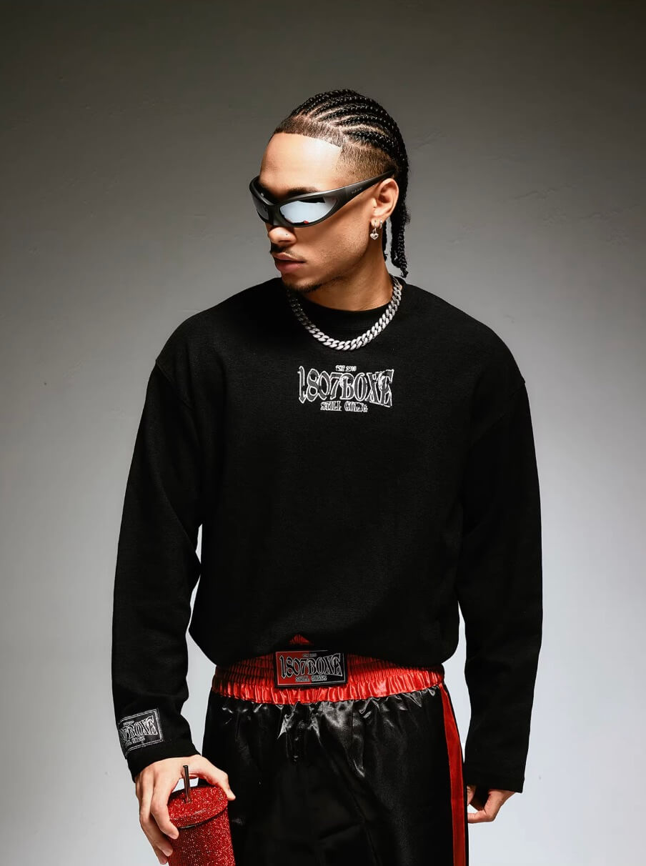 1807 BOXE Vintage Printed Quick Dry Long Sleeve Tee