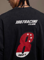 1807 Racing Vintage Printed Distressed Long Sleeve Tee