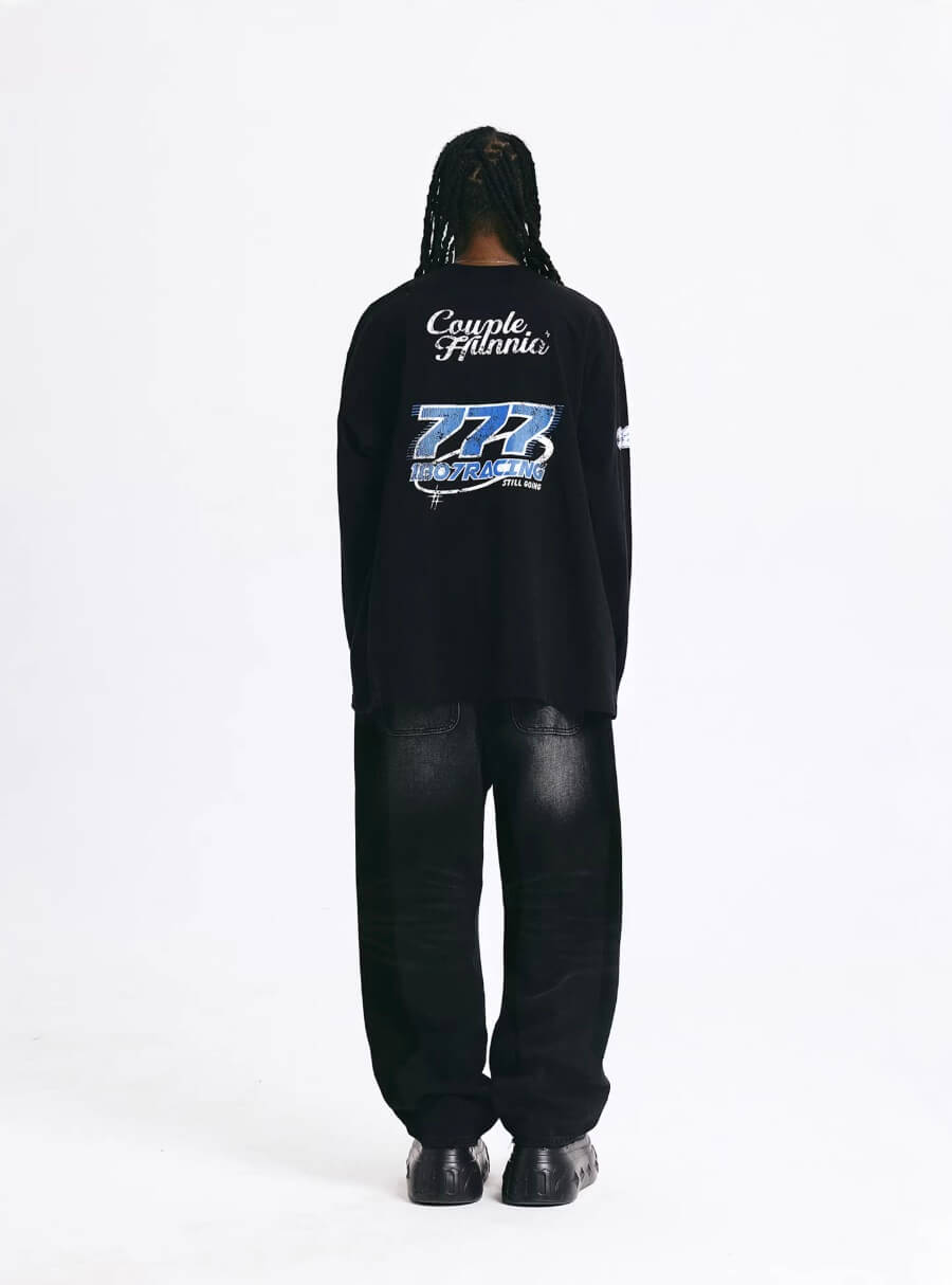 1807 × CH Dragon Head Vintage Printed Long Sleeve Tee