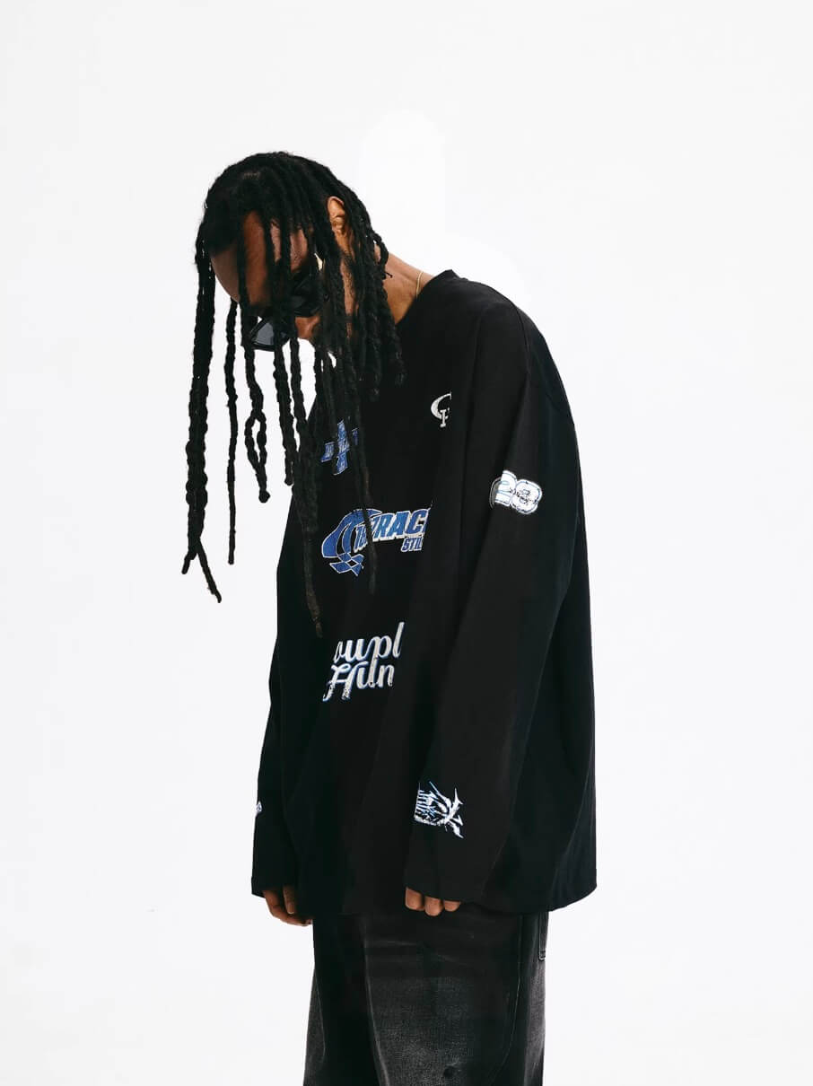 1807 × CH Dragon Head Vintage Printed Long Sleeve Tee