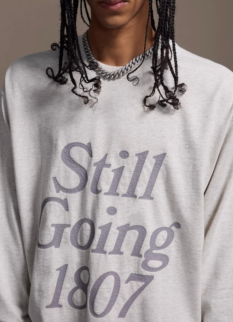 1807 STILLGOING Crackle Print Long Sleeve Tee