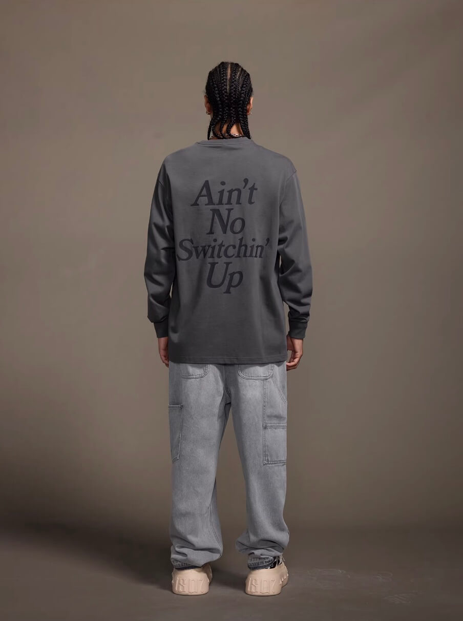 1807 STILLGOING Crackle Print Long Sleeve Tee