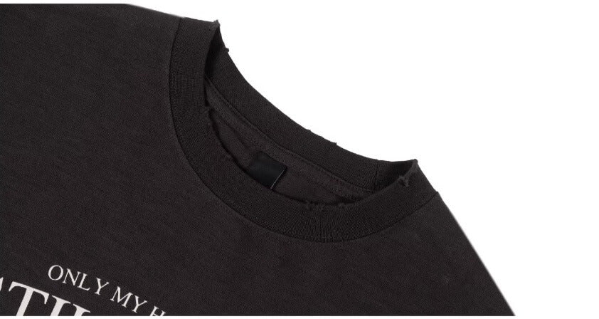 1807 Pegasus Stamped Distressed Long Sleeve Tee