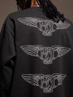 1807 Pegasus Stamped Distressed Long Sleeve Tee