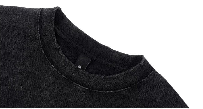 1807 Pegasus Embroidered Patch Distressed Long Sleeve Tee