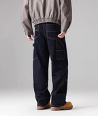 F3F Select Stitch Lines Dark Blue Double Knee Jeans