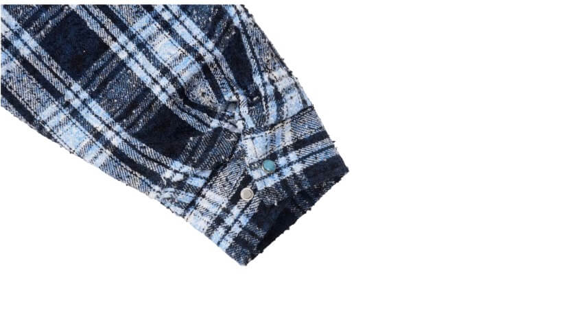 1807 Vintage Plaid 3D Patch Quilted Long Sleeve Shirt