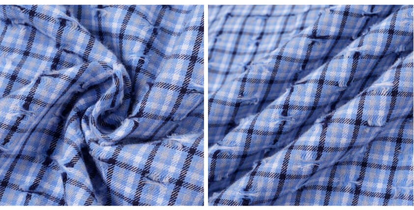 1807 Small Logo Plaid Perforated Long Sleeve Shirt