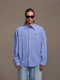 1807 Small Logo Plaid Perforated Long Sleeve Shirt